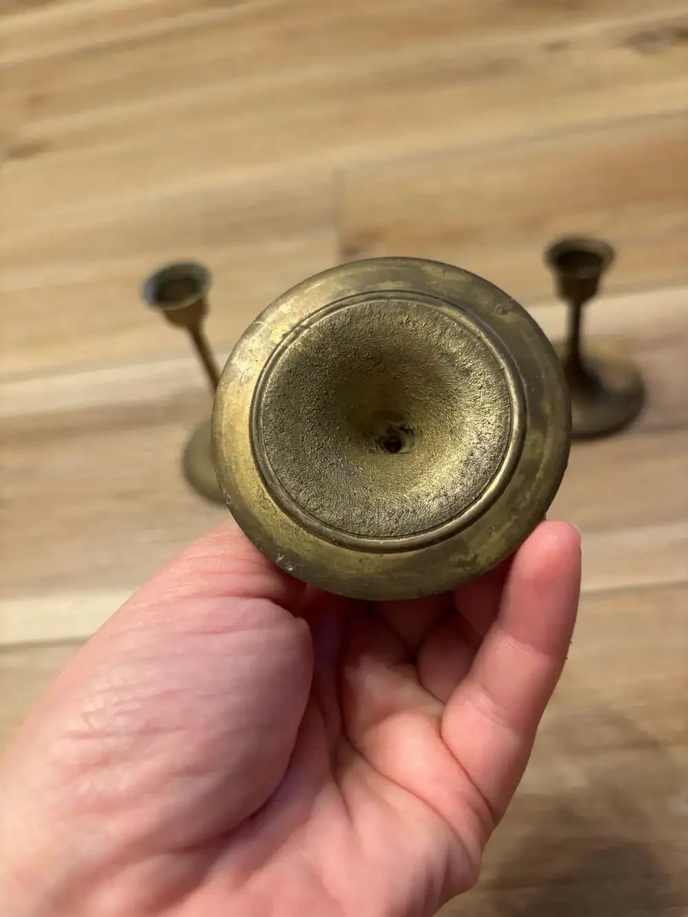 Vintage Tapered Solid Brass Candlestick Holders, Set of 3, Made in Taiwan